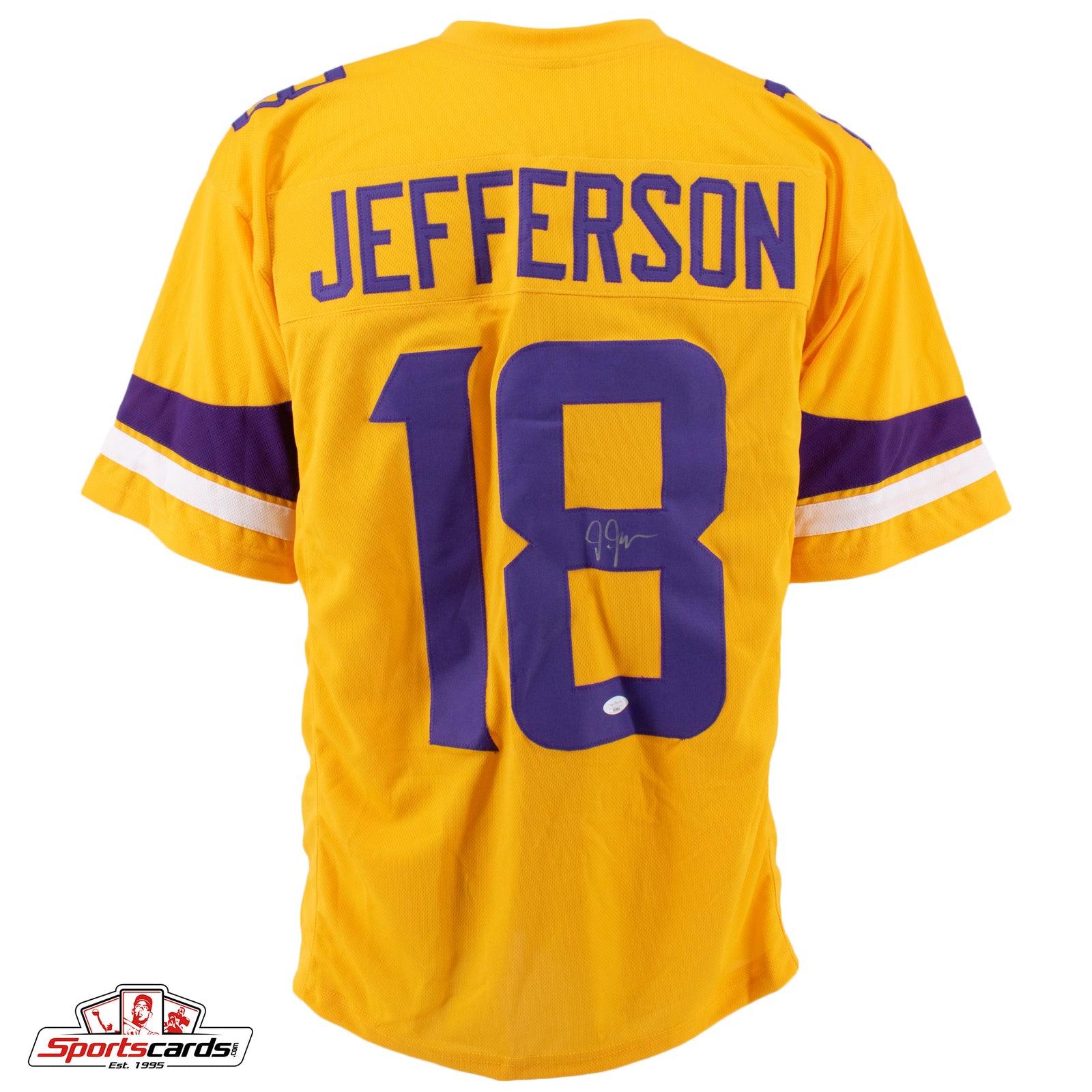 Justin Jefferson Minnesota Vikings Signed Autograph Custom Jersey Pink W  Grey # JSA Rookie Signature COA