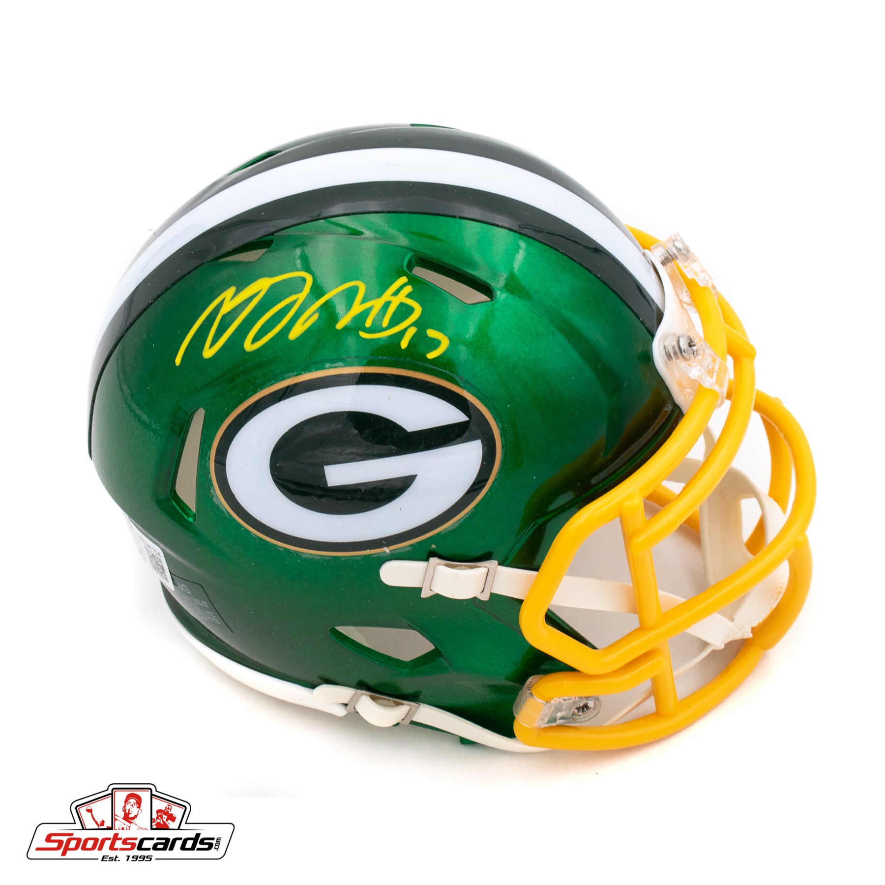 Davante Adams Signed Autographed Green Bay Packers Flash Mini Helmet BAS Witness COA