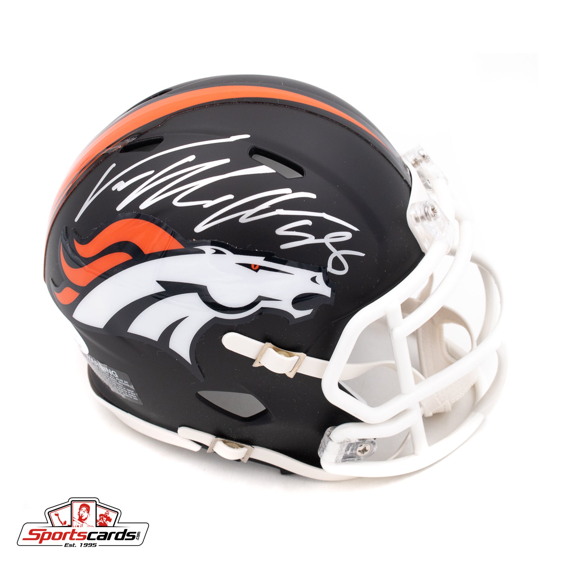 Von Miller Signed Autographed Denver Broncos Flat Black Mini Helmet JSA Witnessed COA