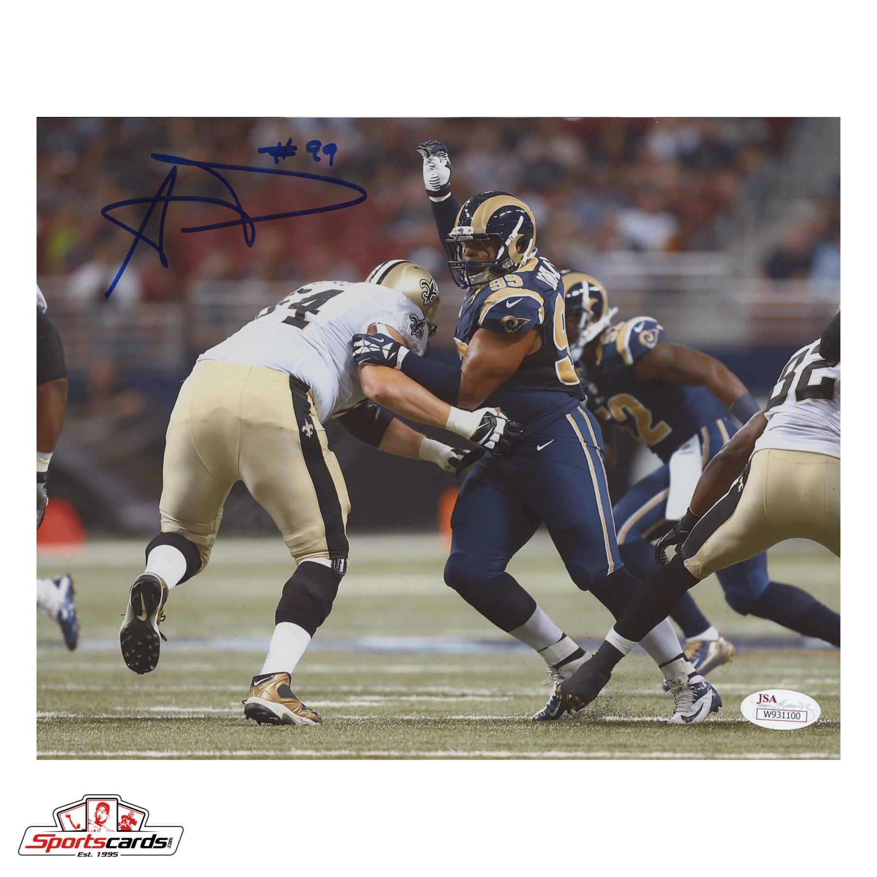 Aaron Donald "#99" Signed Autographed 8x10 Photograph JSA Witnessed COA