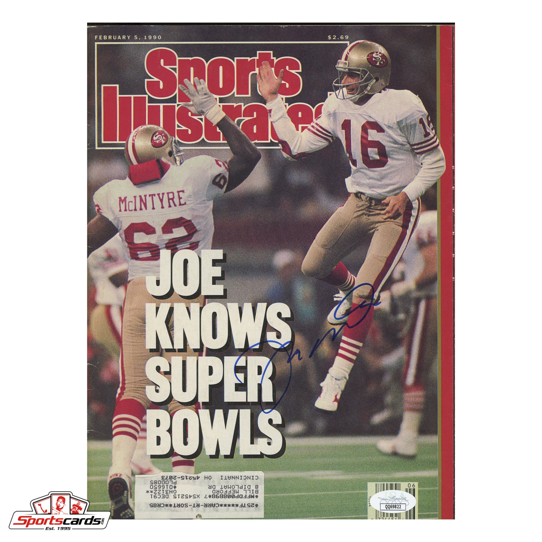 Joe Montana Signed 1990 Sports Illustrated SI Magazine - JSA COA
