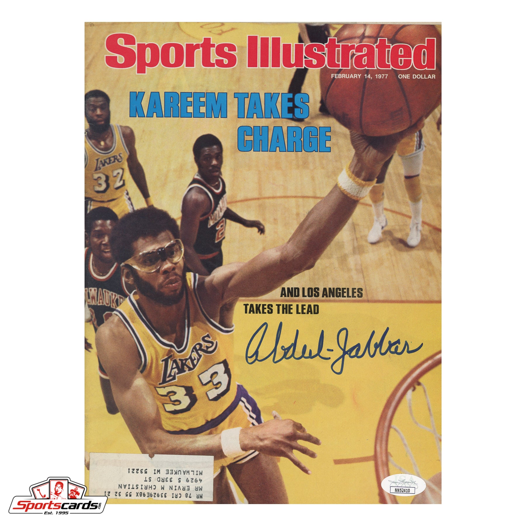 Kareem Abdul-Jabbar Signed 1977 Sports Illustrated SI Magazine - JSA COA