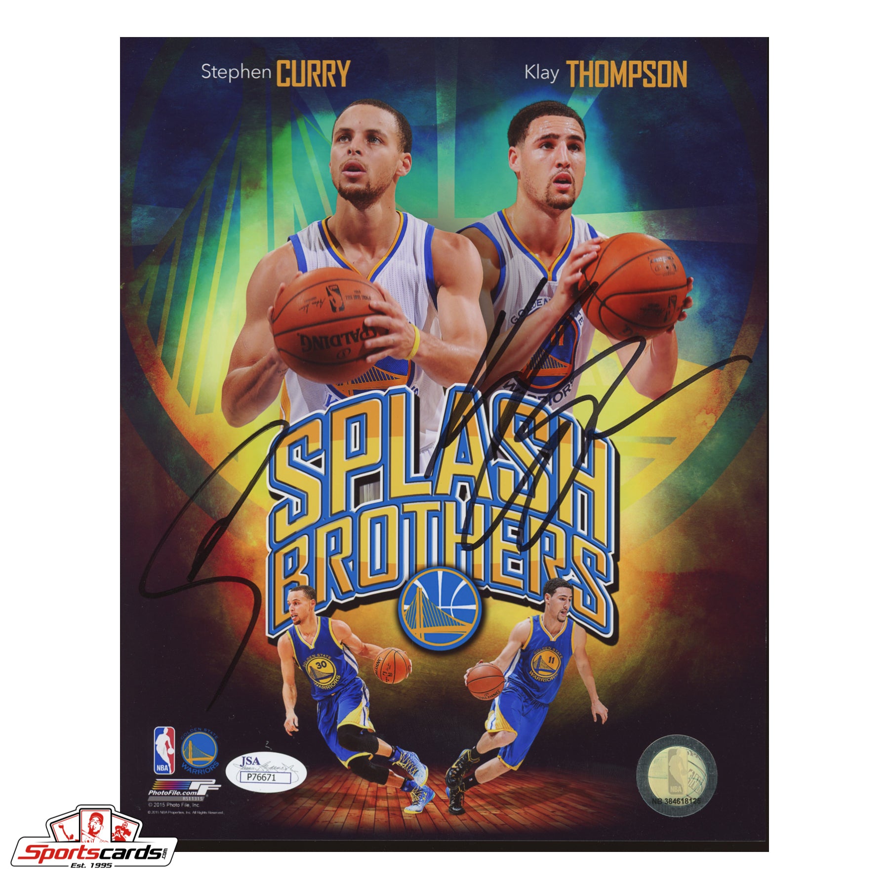 Steph Curry & Klay Thompson Signed 8x10 Photograph - JSA COA