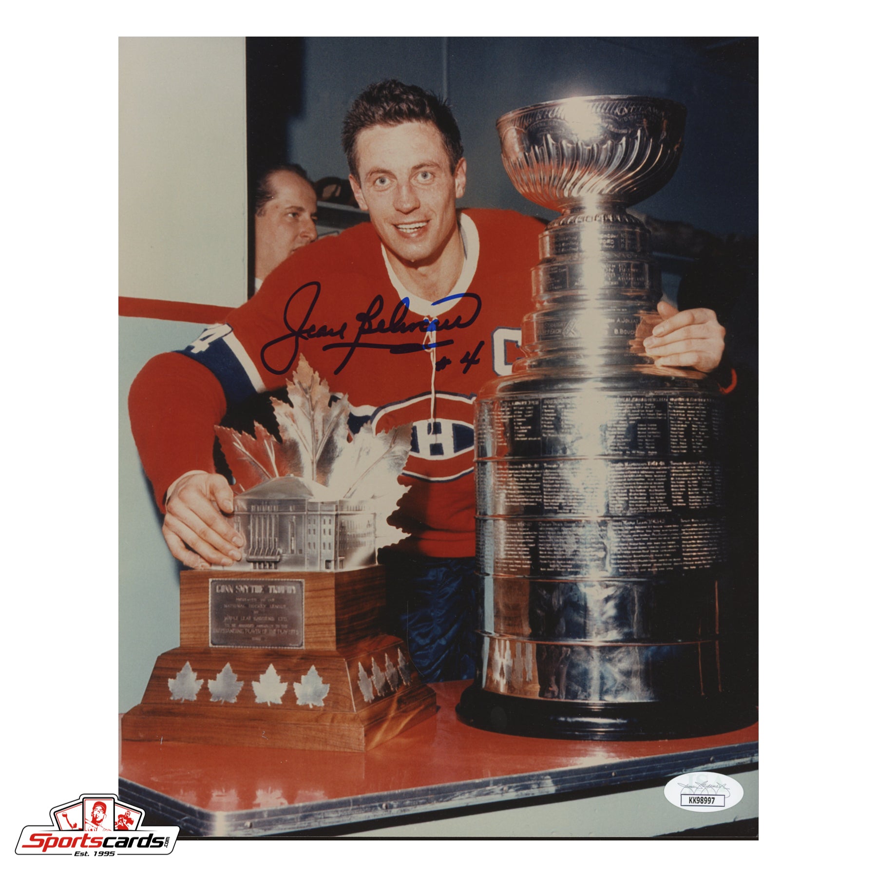 Jean Beliveau Montreal Canadiens Signed 8x10 Photograph - JSA COA