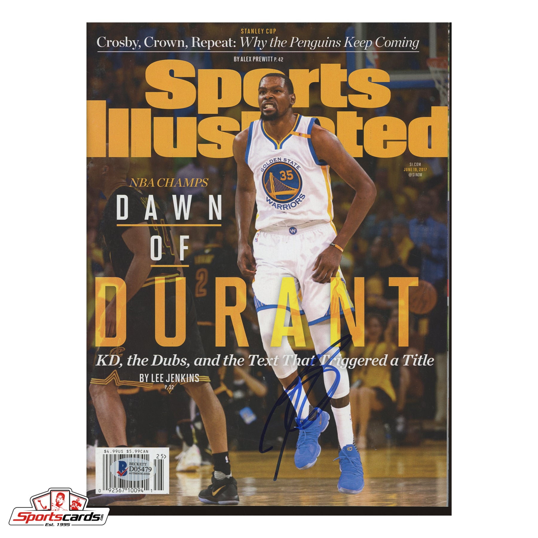 Kevin Durant Signed June 2017 Sports Illustrated Magazine Beckett BAS COA