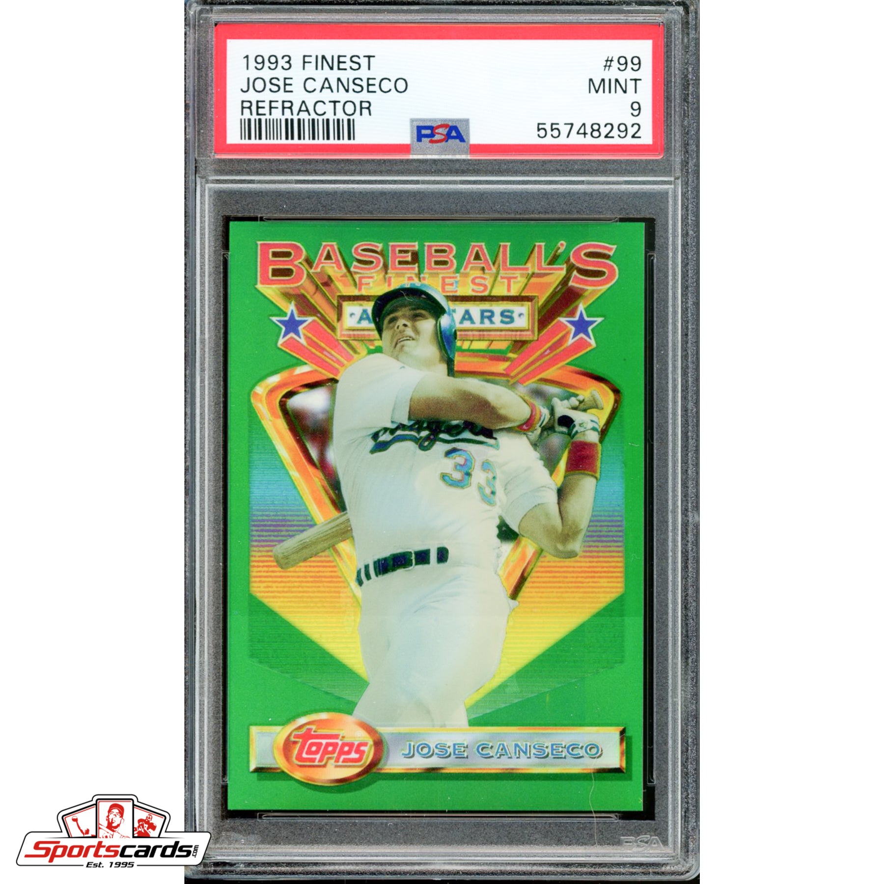 1993 Finest Jose Canseco Refractor #99 PSA 9