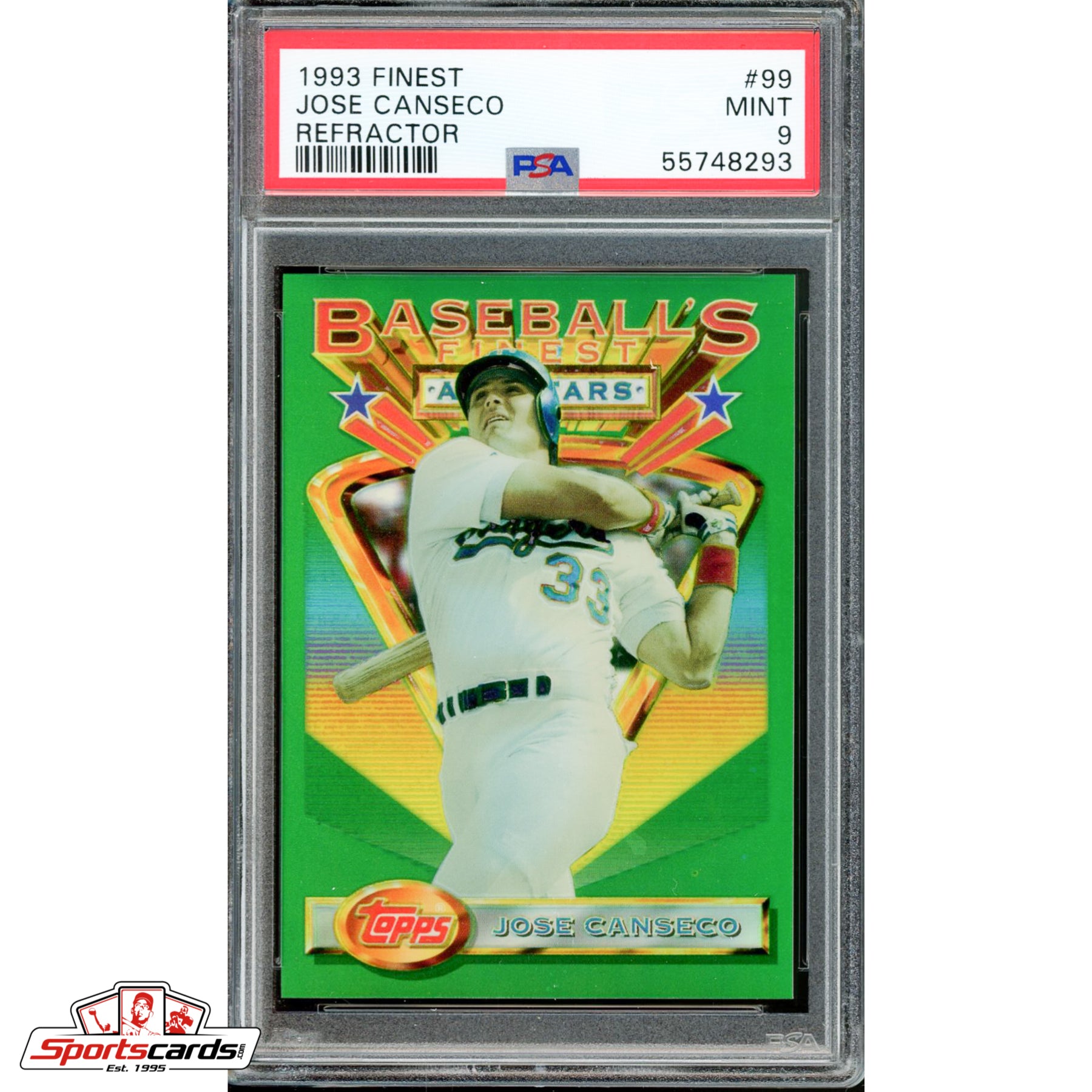 1993 Finest Jose Canseco Refractor #99 PSA 9