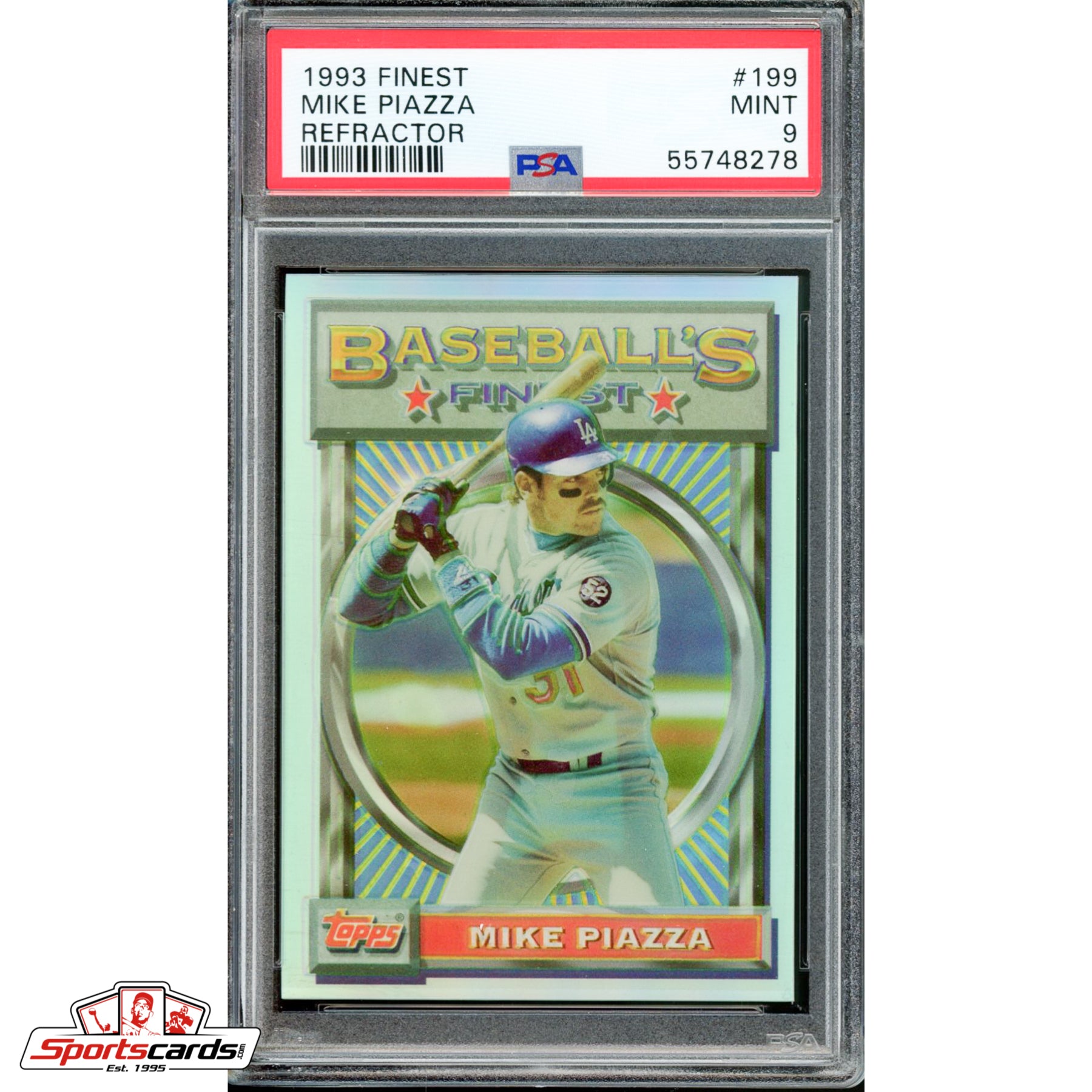 1993 Finest Mike Piazza Refractor #199 PSA 9