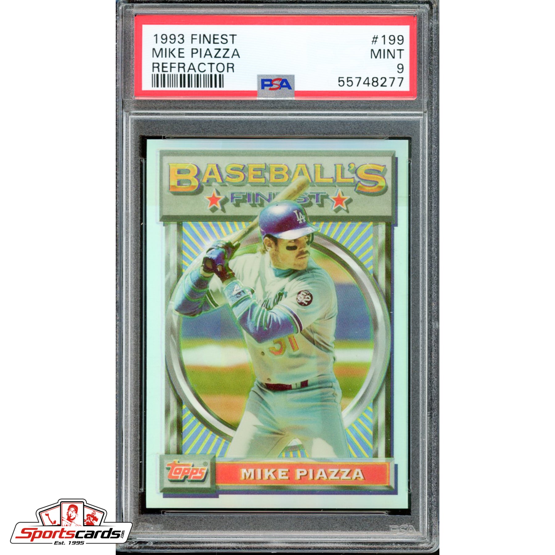 1993 Finest Mike Piazza Refractor #199 PSA 9