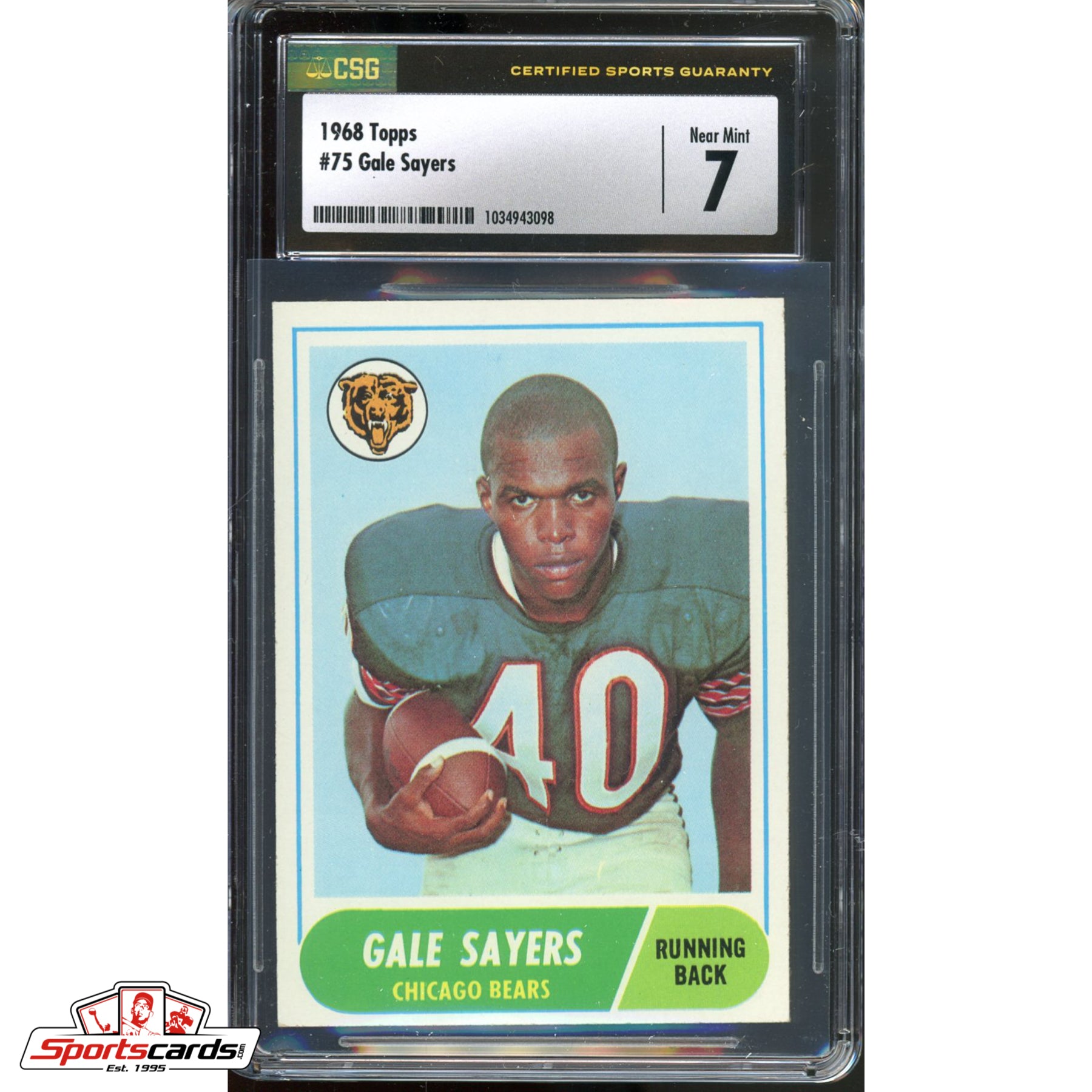 1968 Topps Gale Sayers #75 CSG Near Mint 7