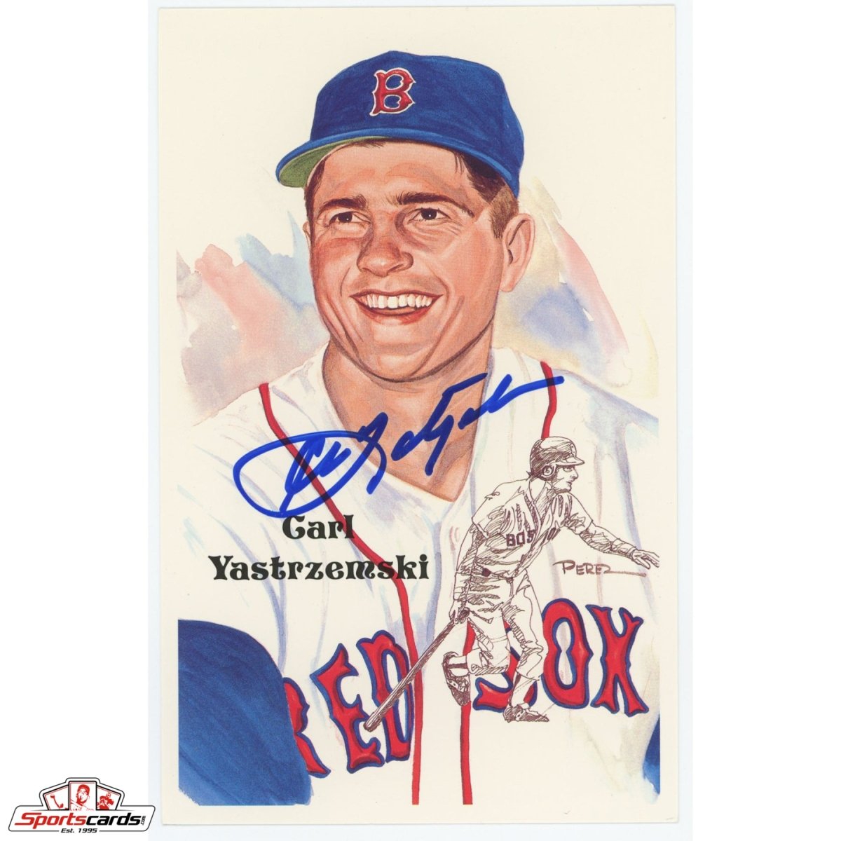 Carl Yastrzemski Signed Perez-Steele Postcard JSA