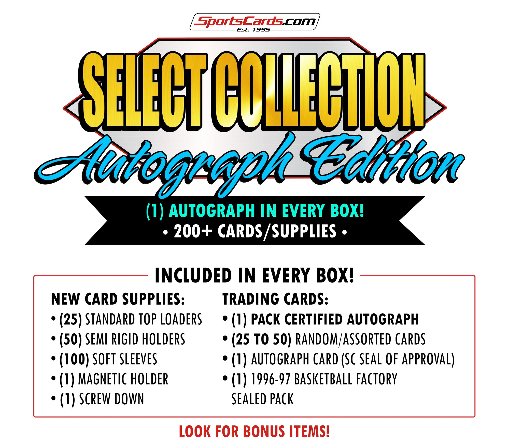 Select Collection Series - Autograph Edition! (1) Auto Per Box! **200+ ITEMS PER BOX**