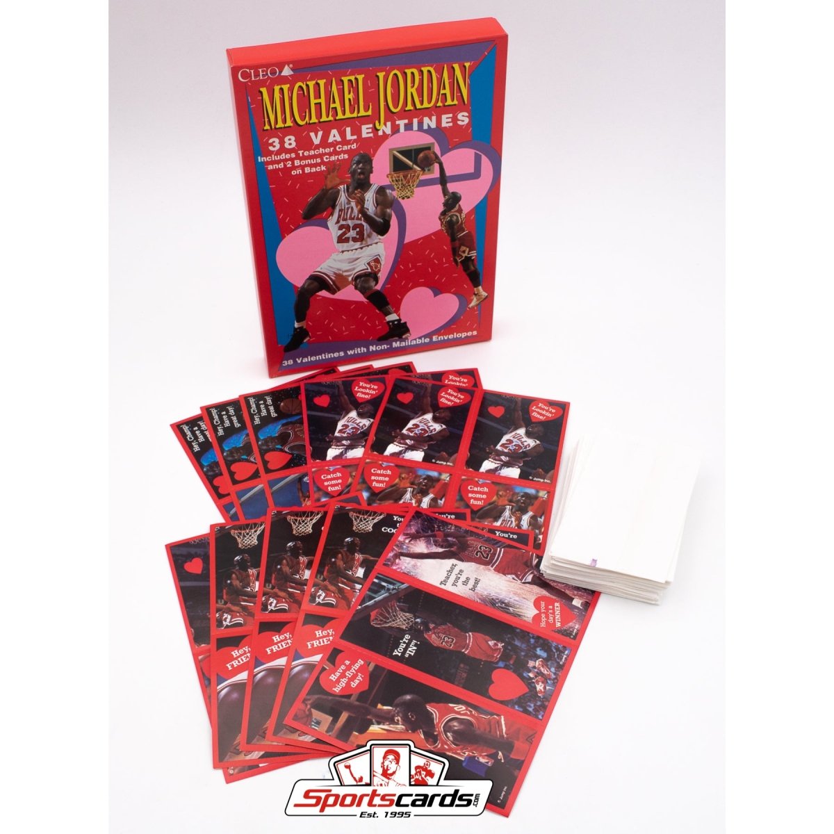 1991 Cleo Michael Jordan Valentines Cards Box w/ (38) Valentine Cards
