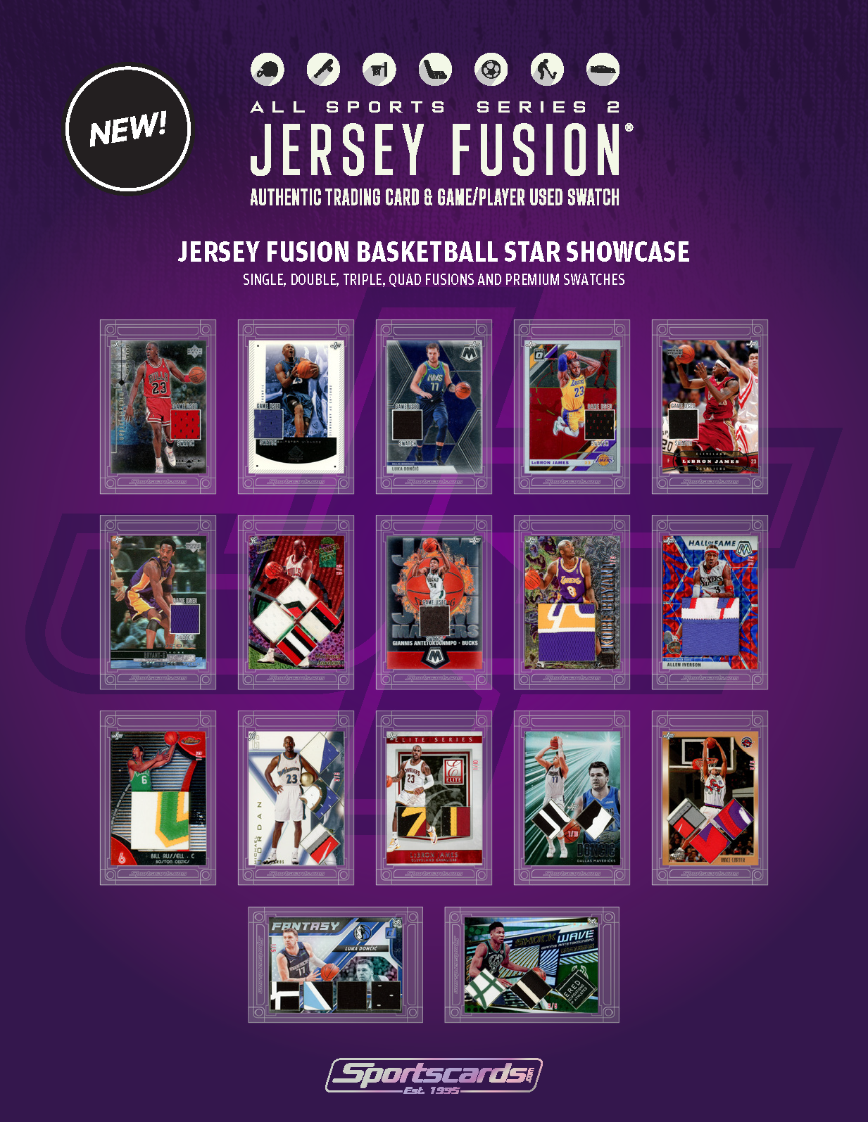 Jersey Fusion All Sports Series 2 Case - (100) Sealed Boxes Per Case - 4 to 6 Premiums per Display!