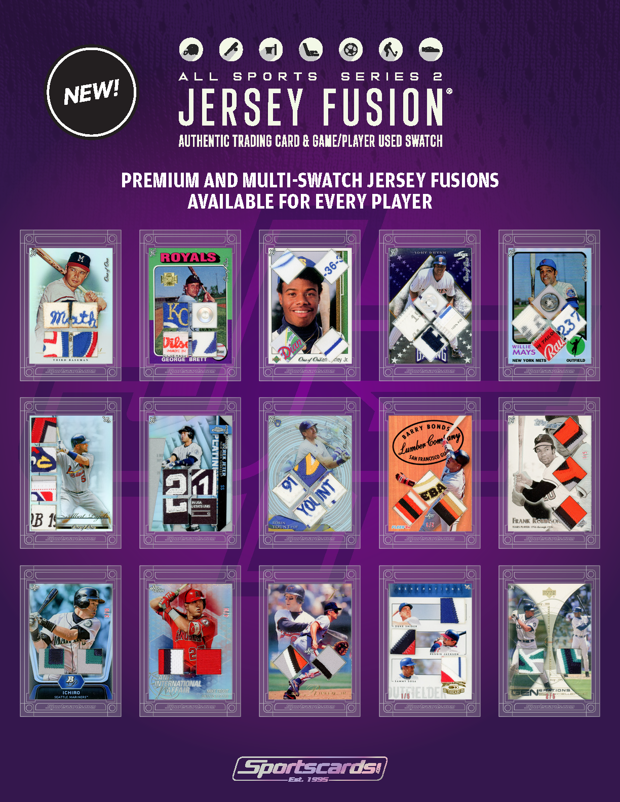 Jersey Fusion All Sports Series 2 Display Box - (10) Sealed Boxes - 4 to 6 Premiums per DISPLAY!