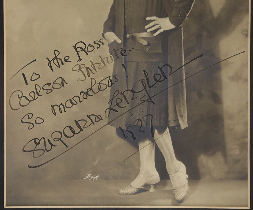 Rare 1927 Suzanne Lenglen Signed Photograph - Six-Time Wimbledon Champ, French Open Champ, Tennis HOF